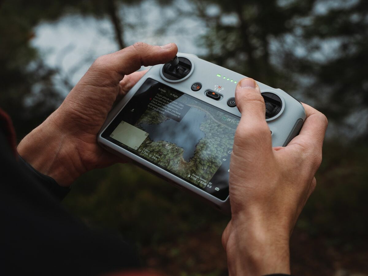 a person holding a camera