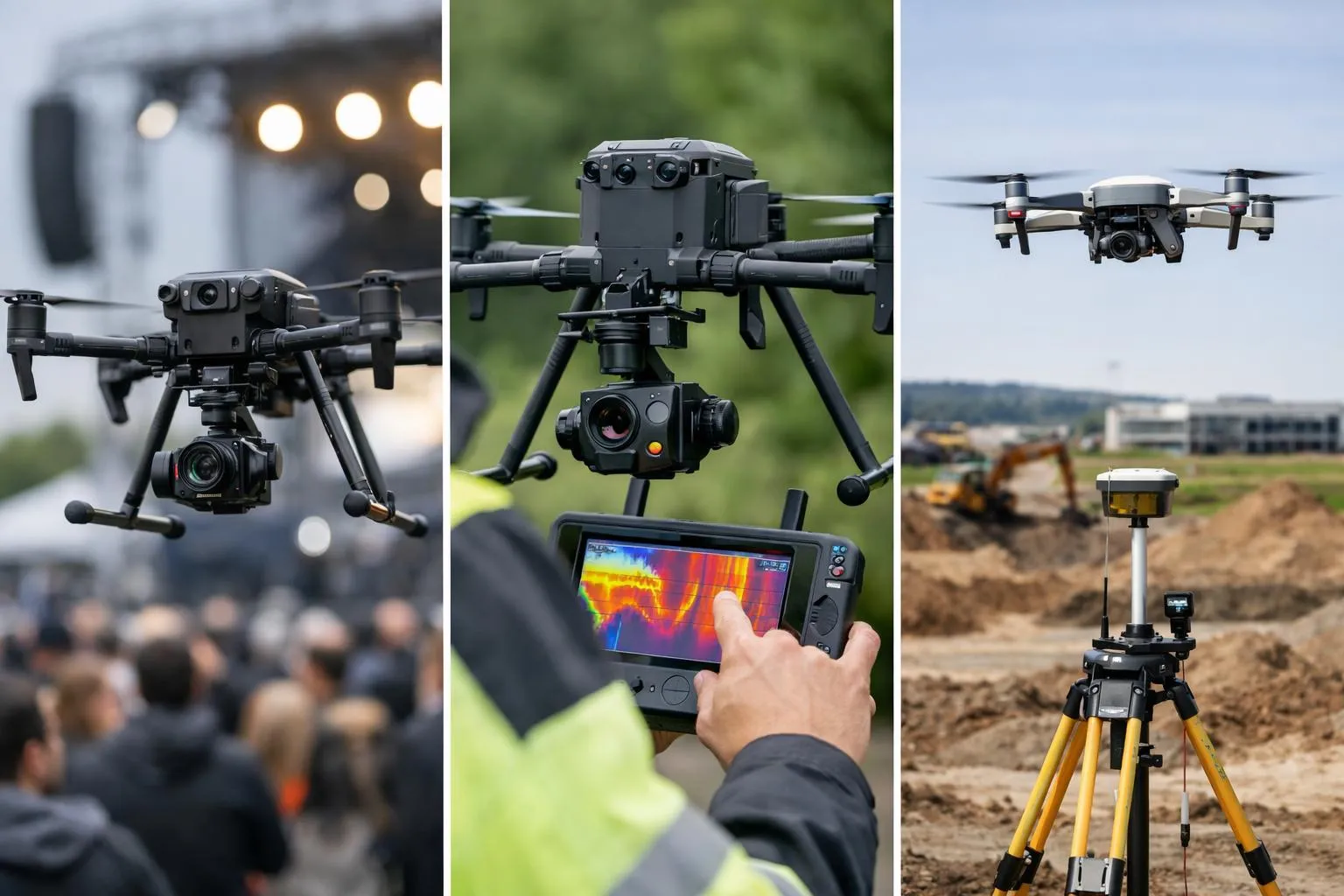 Drones et équipement de photographie aérienne professionnelle.